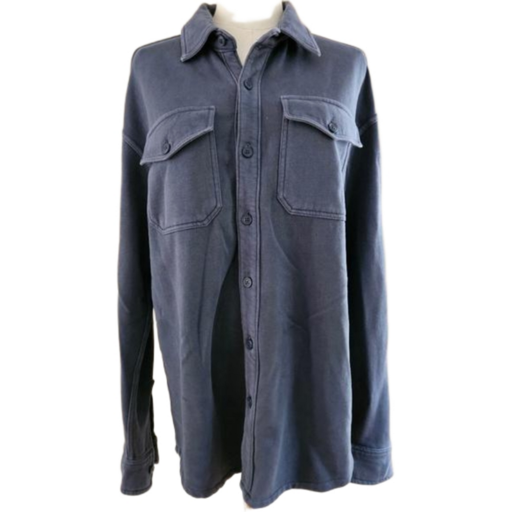 NWT Men's American Eagle Outfitters Blue Ultra Soft Button Down Shirt Jacket S - Picture 1 of 5